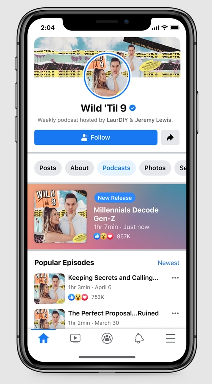 Facebook создаст собственный встроенный плеер для подкастов